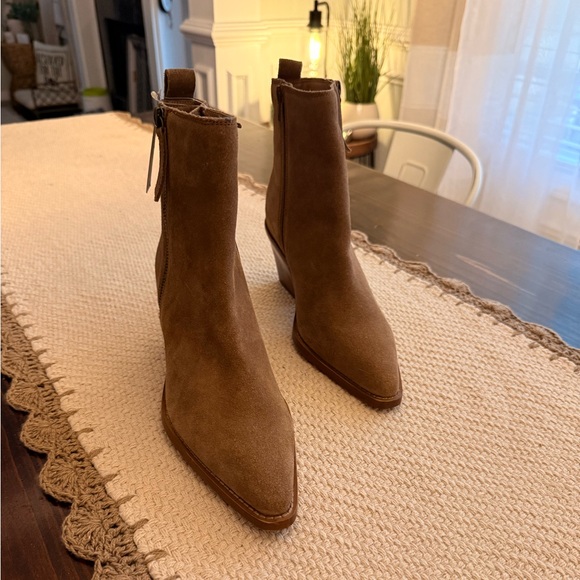 New House Of Harlow 1960 Boots Tan Leather/Suede Block Heel Women’s Size 39/8 - Picture 8 of 8